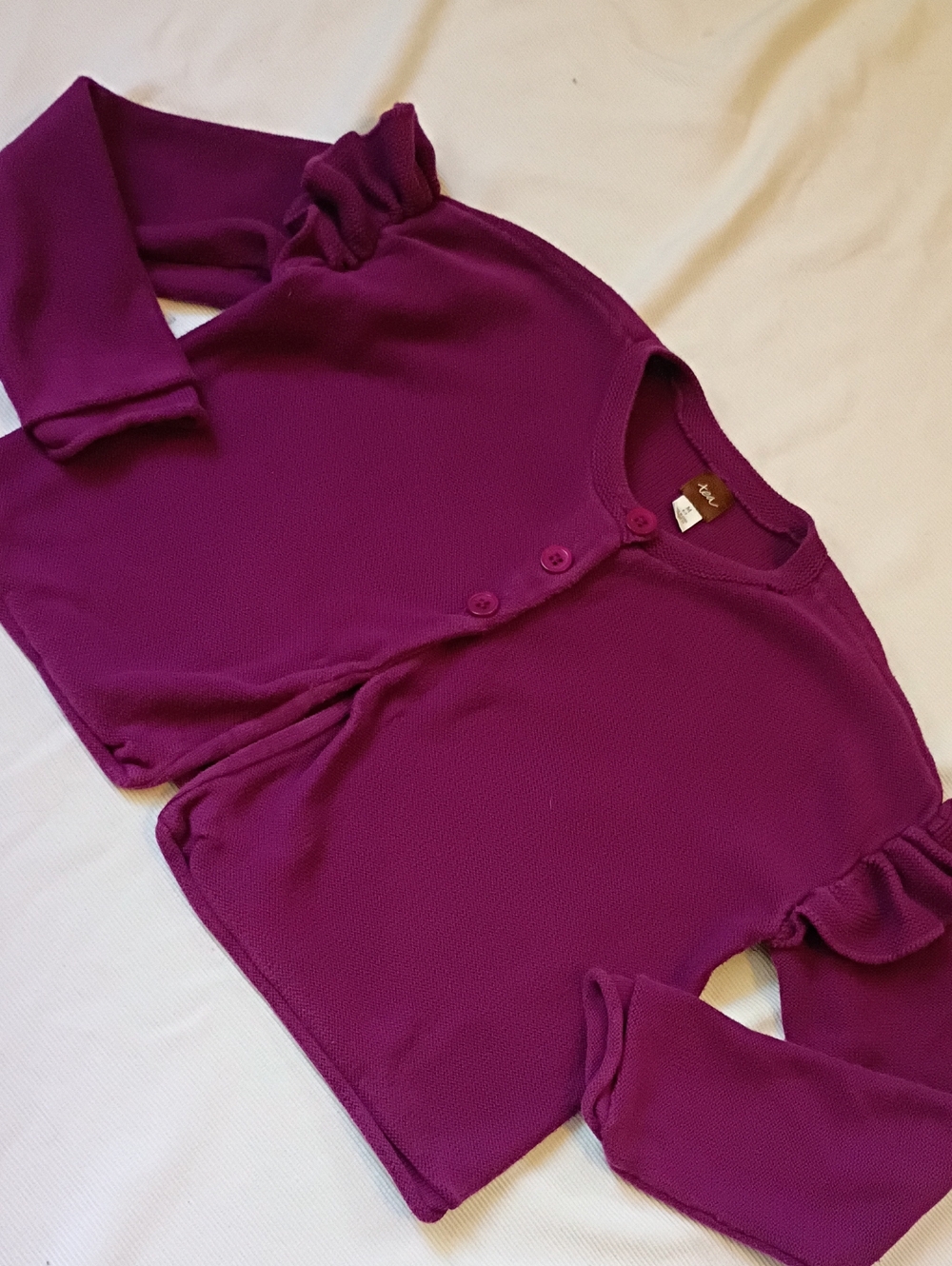 Tea Collection Girls Ruffle Sleeve Cardigan